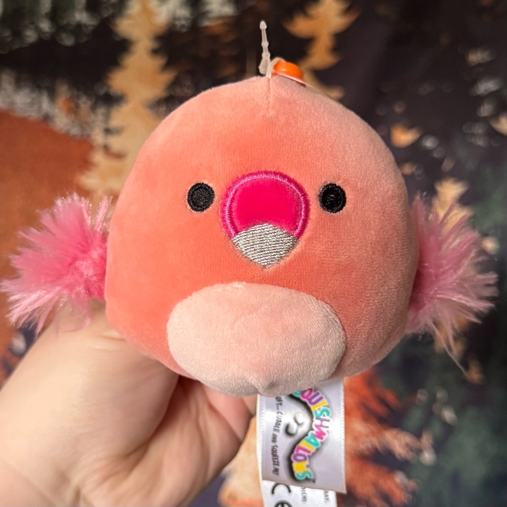 3.5" Cody the flamingo Squishmallow Clip BNWT